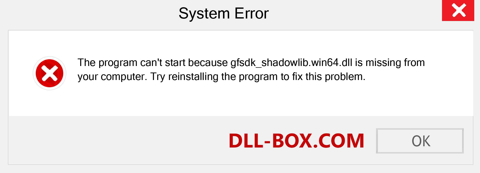  gfsdk_shadowlib.win64.dll file is missing?. Download for Windows 7, 8, 10 - Fix  gfsdk_shadowlib.win64 dll Missing Error on Windows, photos, images